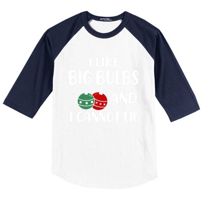 I Like Big Bulbs And I Cannot Lie Xmas Couples Matching Gift Baseball Sleeve Shirt