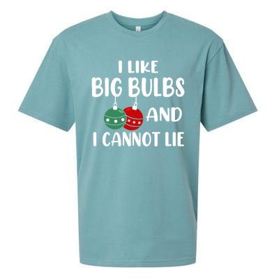 I Like Big Bulbs And I Cannot Lie Xmas Couples Matching Gift Sueded Cloud Jersey T-Shirt