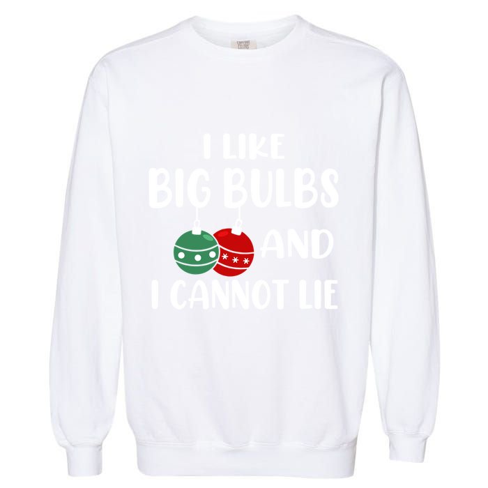 I Like Big Bulbs And I Cannot Lie Xmas Couples Matching Gift Garment-Dyed Sweatshirt