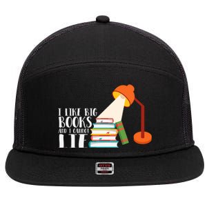 I Like Big Books And I Can't Lie Funny Book Lover Quote Reading Slogan 7 Panel Mesh Trucker Snapback Hat