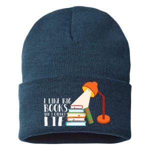 I Like Big Books And I Can't Lie Funny Book Lover Quote Reading Slogan Sustainable Knit Beanie