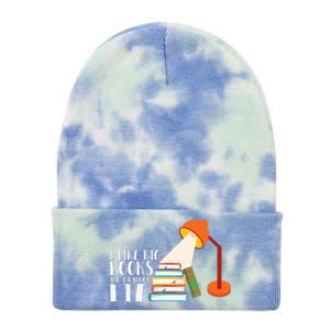 I Like Big Books And I Can't Lie Funny Book Lover Quote Reading Slogan Tie Dye 12in Knit Beanie