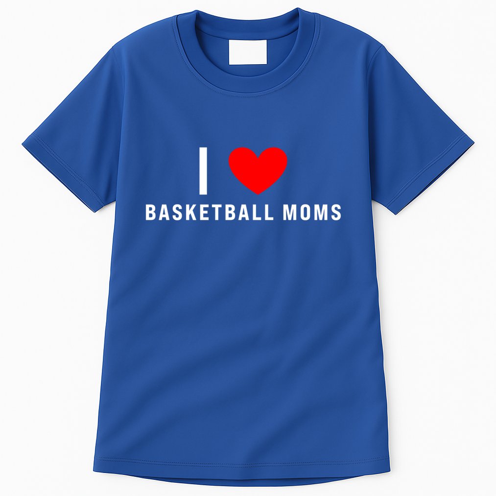 I Love Basketball Moms Funny Red Heart Gift Tall T-Shirt