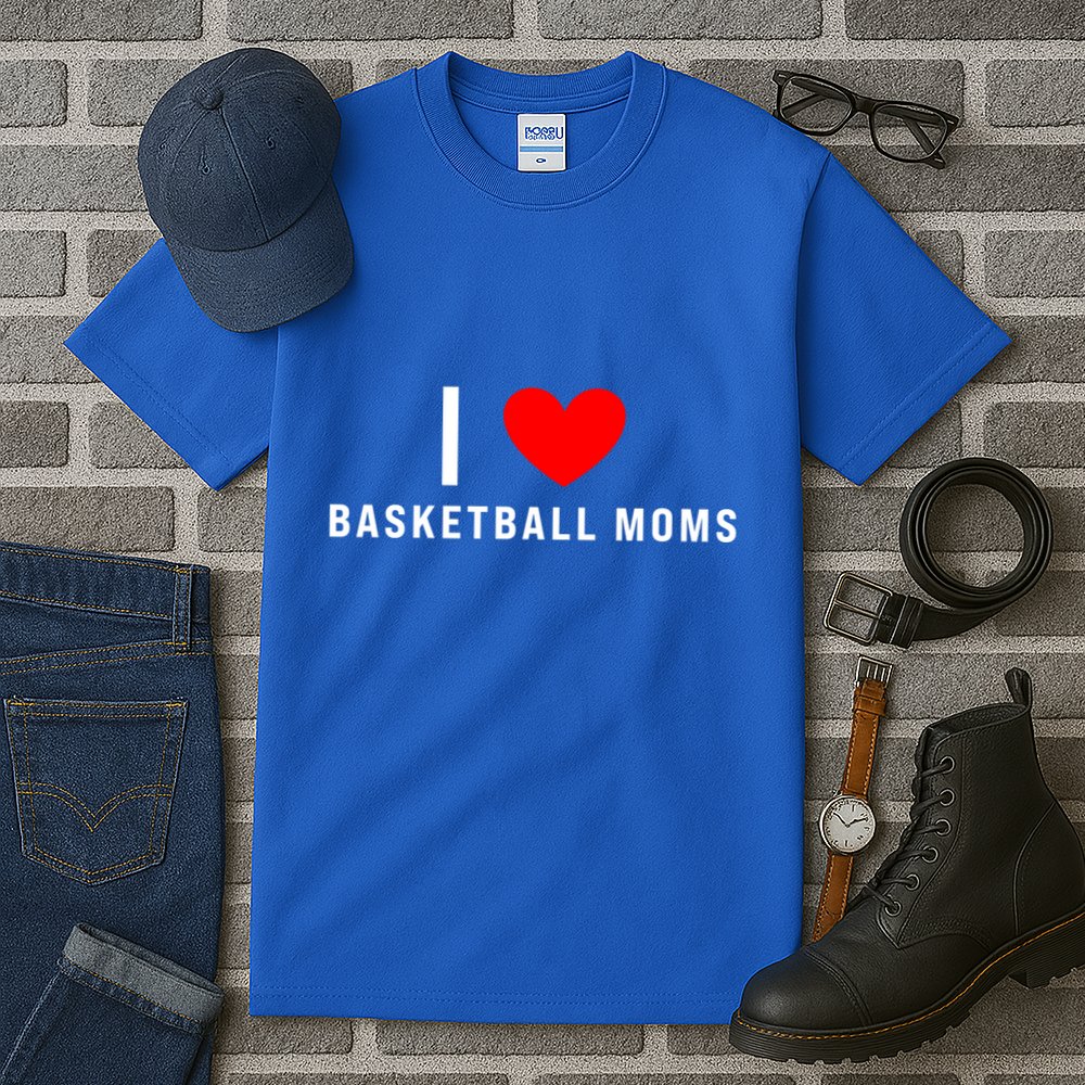 I Love Basketball Moms Funny Red Heart Gift Tall T-Shirt