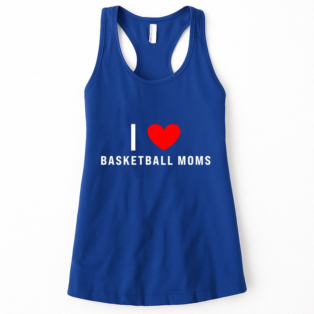 I Love Basketball Moms Funny Red Heart Gift Womens Tank Top
