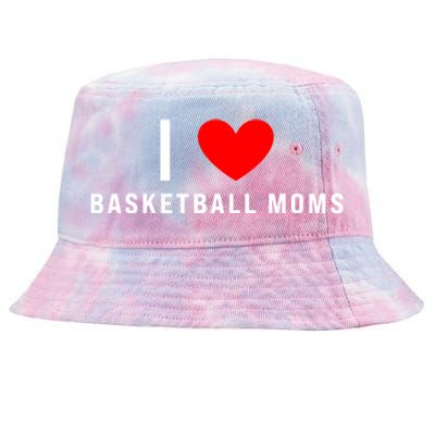 I Love Basketball Moms Funny Red Heart Gift Tie-Dyed Bucket Hat