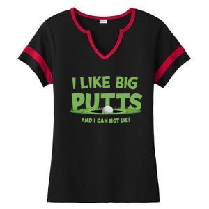 I Like Big Putts And I Cannot Lie Funny Golf Golfer Ladies Halftime Notch Neck Tee