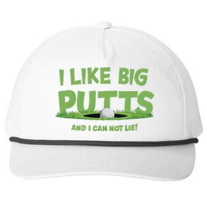 I Like Big Putts And I Cannot Lie Funny Golf Golfer Snapback Five-Panel Rope Hat