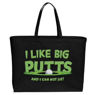 I Like Big Putts And I Cannot Lie Funny Golf Golfer Cotton Canvas Jumbo Tote