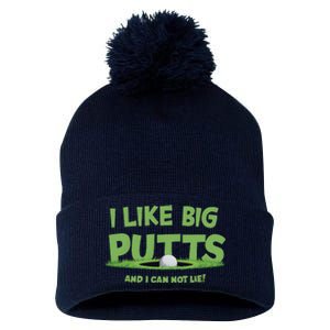 I Like Big Putts And I Cannot Lie Funny Golf Golfer Pom Pom 12in Knit Beanie