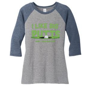 I Like Big Putts And I Cannot Lie Funny Golf Golfer Women's Tri-Blend 3/4-Sleeve Raglan Shirt