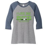 I Like Big Putts And I Cannot Lie Funny Golf Golfer Women's Tri-Blend 3/4-Sleeve Raglan Shirt