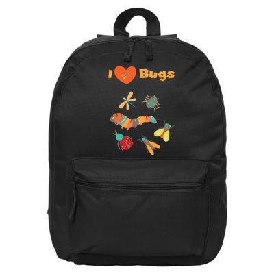 I Love Bugs Insect Bug Collecting Design For Collectors 16 in Basic Backpack