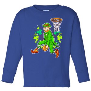 Irish Leprechaun Basketball St Patricks Day Great Gift Toddler Long Sleeve Shirt