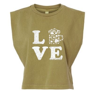 I Love Beer St. Patrick's Day Lucky Drinking Beer Shamrock Garment-Dyed Women's Muscle Tee