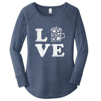 I Love Beer St. Patrick's Day Lucky Drinking Beer Shamrock Women's Perfect Tri Tunic Long Sleeve Shirt