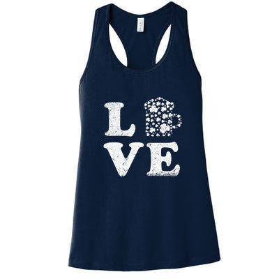 I Love Beer St. Patrick's Day Lucky Drinking Beer Shamrock Women's Racerback Tank