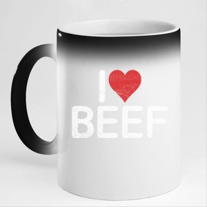 I Love Beef Gift 11oz Black Color Changing Mug