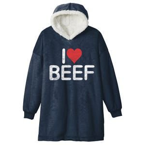 I Love Beef Gift Hooded Wearable Blanket