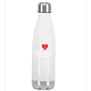 I Love Beef Gift Stainless Steel Insulated Water Bottle