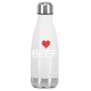 I Love Beef Gift Stainless Steel Insulated Water Bottle