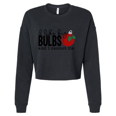 I Like Big Bulbs And I Cannot Lie Funny Christmas Cool Gift Cropped Pullover Crew