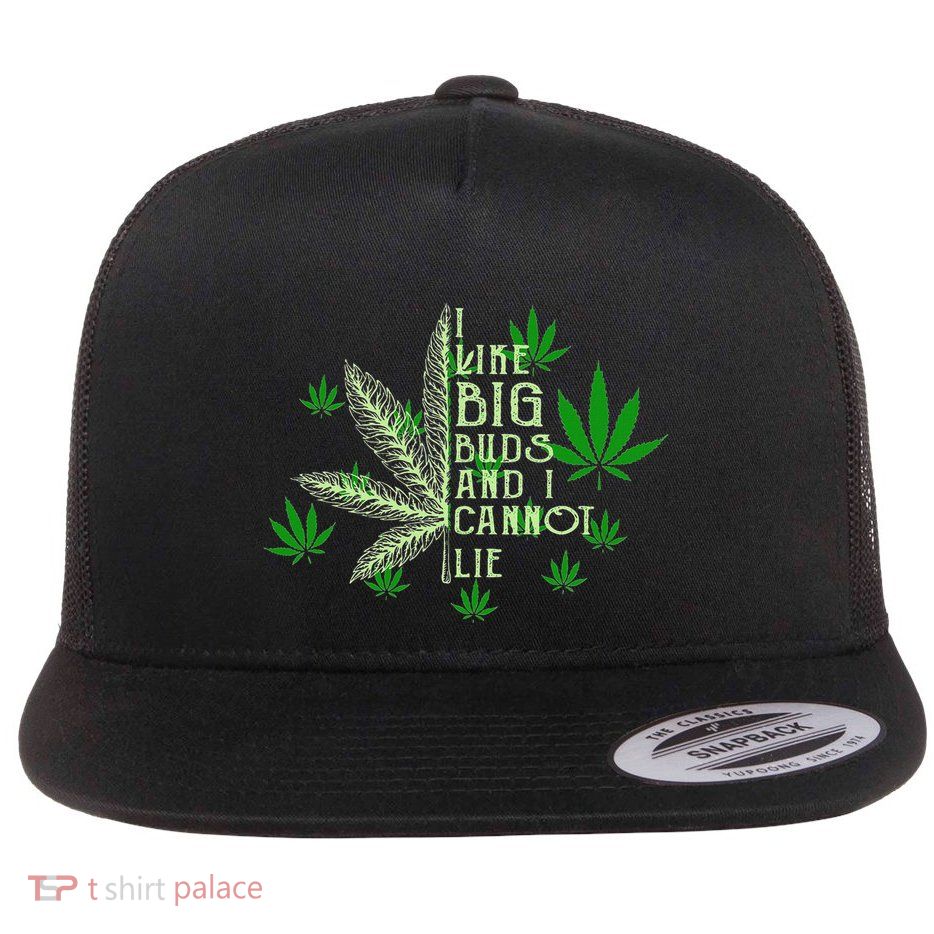 I Like Big Buds And I Cannot Lies Marijuana Leaf Smoker Flatbill Hat