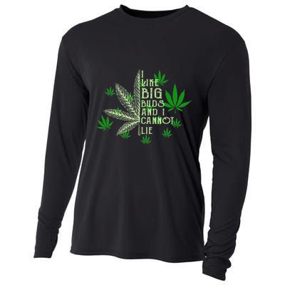 I Like Big Buds And I Cannot Lies Marijuana Leaf Smoker Cooling Performance Long Sleeve Crew