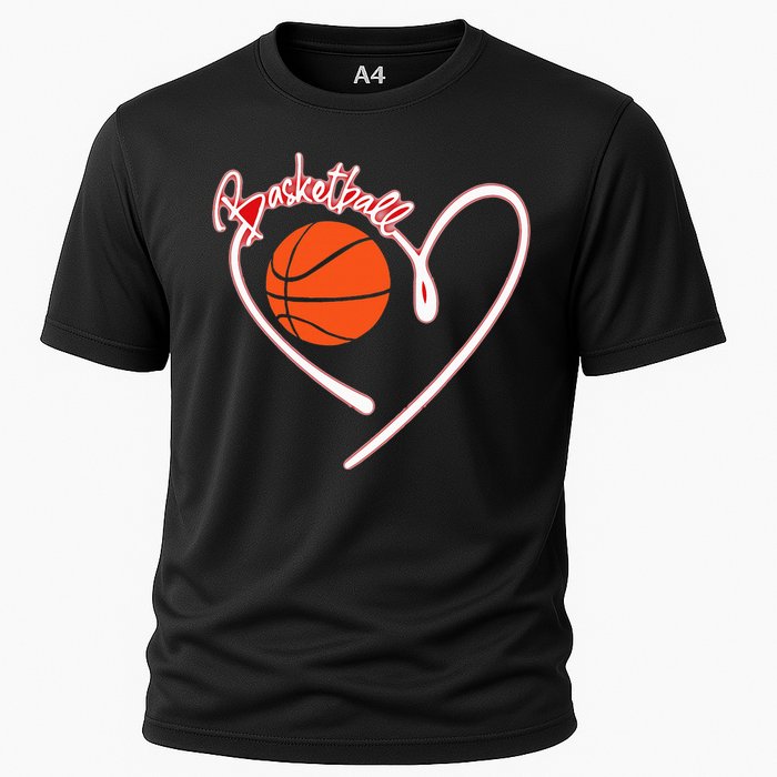 I Love Basketball Girl Basketball Player Heart Cooling Performance Crew T-Shirt