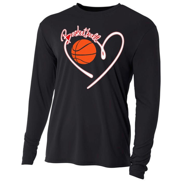 I Love Basketball Girl Basketball Player Heart Cooling Performance Long Sleeve Crew