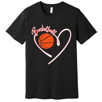 I Love Basketball Girl Basketball Player Heart Premium T-Shirt