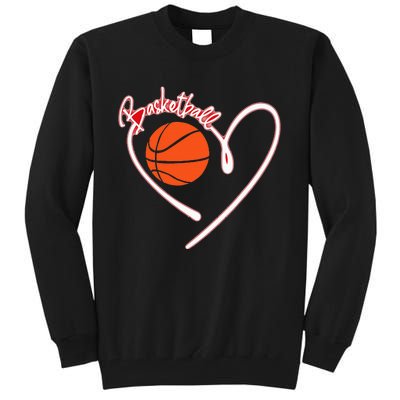 I Love Basketball Girl Basketball Player Heart Tall Sweatshirt