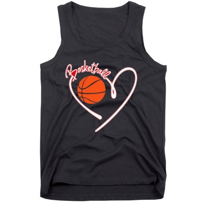 I Love Basketball Girl Basketball Player Heart Tank Top