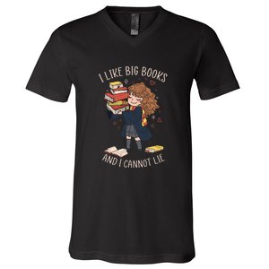 I Like Big Books And I Cannot Lie Reading Book Bookworm V-Neck T-Shirt