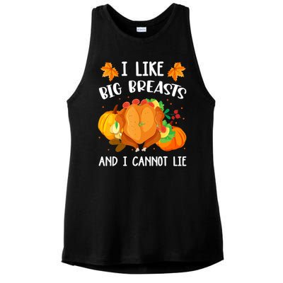 I Like Big Breasts And I Cannot Lie Thanksgiving Turkey Ladies PosiCharge Tri-Blend Wicking Tank