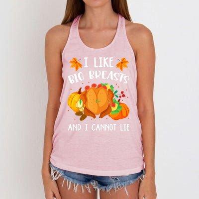 I Like Big Breasts And I Cannot Lie Thanksgiving Turkey Women's Knotted Racerback Tank