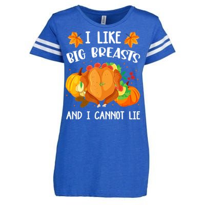 I Like Big Breasts And I Cannot Lie Thanksgiving Turkey Enza Ladies Jersey Football T-Shirt