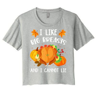 I Like Big Breasts And I Cannot Lie Thanksgiving Turkey Women's Crop Top Tee