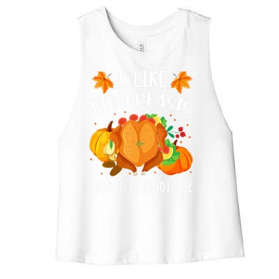 I Like Big Breasts And I Cannot Lie Thanksgiving Turkey Women's Racerback Cropped Tank