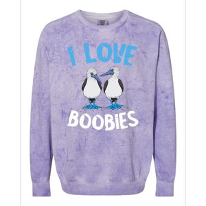 I Love Boobies Funny Blue Footed Colorblast Crewneck Sweatshirt