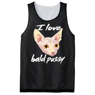 I Love Bald Pussy Adult Humor Dirty Pun Joke Mesh Reversible Basketball Jersey Tank