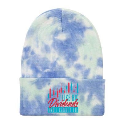 I Like Big Dividends And I Cannot Lie Shares Stock Market Gift Tie Dye 12in Knit Beanie