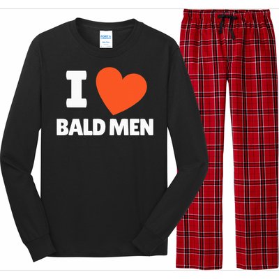 I Love Bald I Heart Bald Lovers Long Sleeve Pajama Set