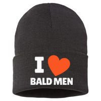 I Love Bald I Heart Bald Lovers Sustainable Knit Beanie