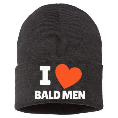 I Love Bald I Heart Bald Lovers Sustainable Knit Beanie