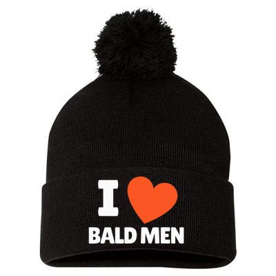 I Love Bald I Heart Bald Lovers Pom Pom 12in Knit Beanie