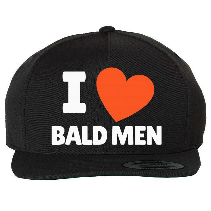 I Love Bald I Heart Bald Lovers Wool Snapback Cap