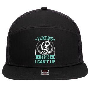 I Like Big Fish I Can Not Lie Gift 7 Panel Mesh Trucker Snapback Hat