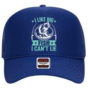 I Like Big Fish I Can Not Lie Gift High Crown Mesh Back Trucker Hat