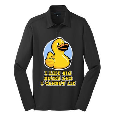 I Like big Ducks and I cannot Lie Rubber Duck Silk Touch Performance Long Sleeve Polo